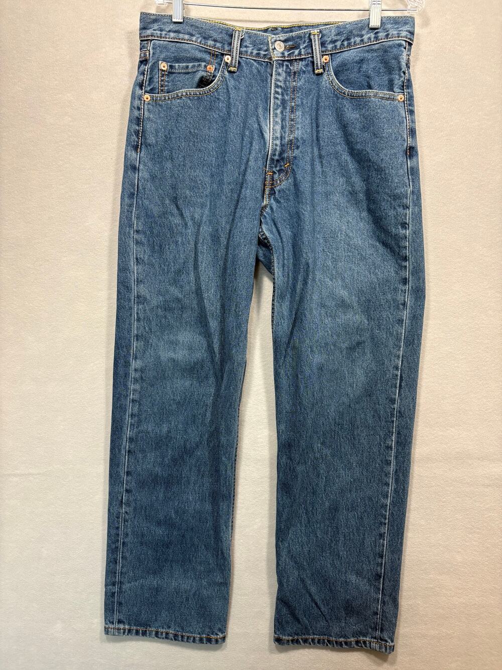 Levi's 550 Men's 34X30 Relaxed Fit Tapered Leg Jeans Medium Wash Blue Denim
